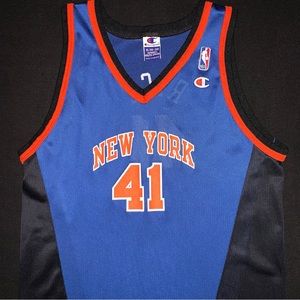 Rare Vintage Champion Glen Rice New York Knicks #41 Blue NBA Jersey XL 18-20